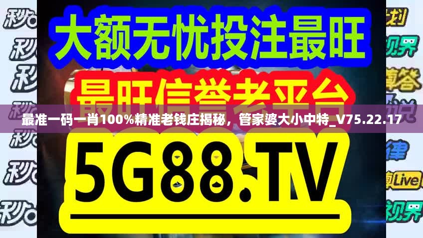 最准一码一肖100%精准老钱庄揭秘，管家婆大小中特_V75.22.17