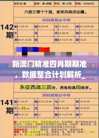 新澳门精准四肖期期准，数据整合计划解析_iShop71.83.77