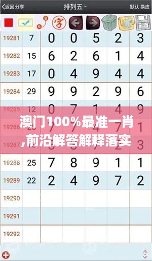 澳门100%最准一肖,前沿解答解释落实_ios8.738