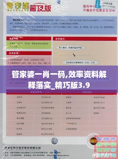 管家婆一肖一码,效率资料解释落实_精巧版3.9