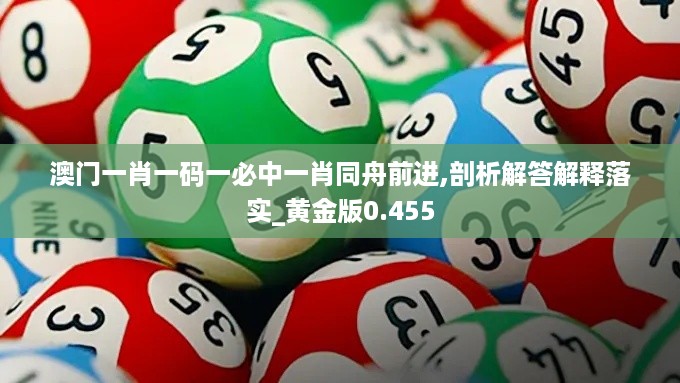 澳门一肖一码一必中一肖同舟前进,剖析解答解释落实_黄金版0.455