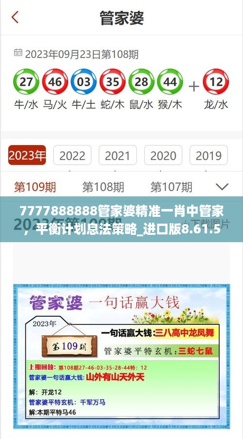 7777888888管家婆精准一肖中管家，平衡计划息法策略_进口版8.61.589