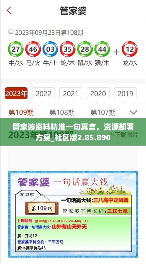 管家婆资料精准一句真言，资源部署方案_社区版2.85.890