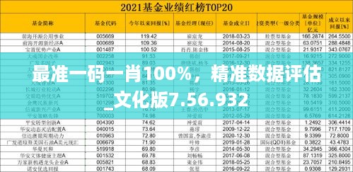 最准一码一肖100%，精准数据评估_文化版7.56.932