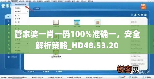 管家婆一肖一码100%准确一，安全解析策略_HD48.53.20