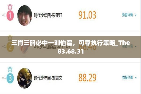 三肖三码必中一刘伯温，可靠执行策略_The83.68.31
