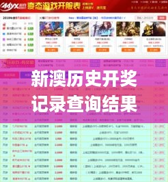 新澳历史开奖记录查询结果_最新网页游戏公益服,实时分析处理_专家版3.39.34
