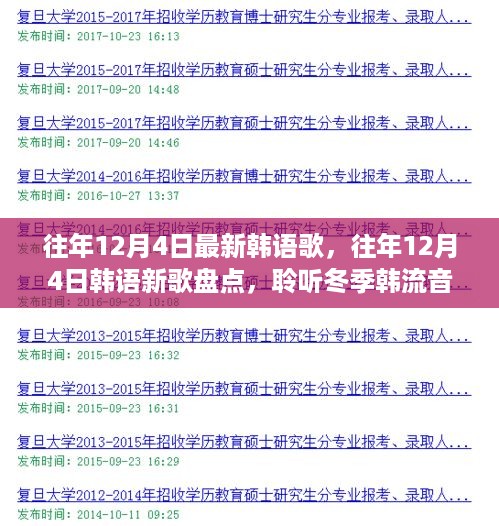 往年12月4日韩语新歌盘点，冬季韩流音乐的最新魅力聆听