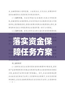 落实资金保障任务方案：资金保障工作方案 