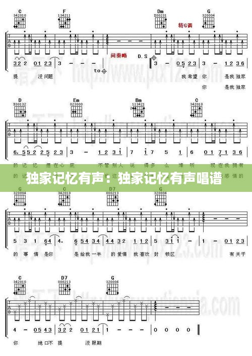 独家记忆有声：独家记忆有声唱谱 