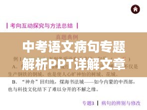 中考语文病句专题解析PPT详解文章