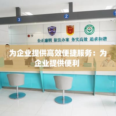 为企业提供高效便捷服务：为企业提供便利 