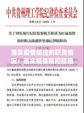 落实疫情防控的职责情况：落实疫情防控措施情况 