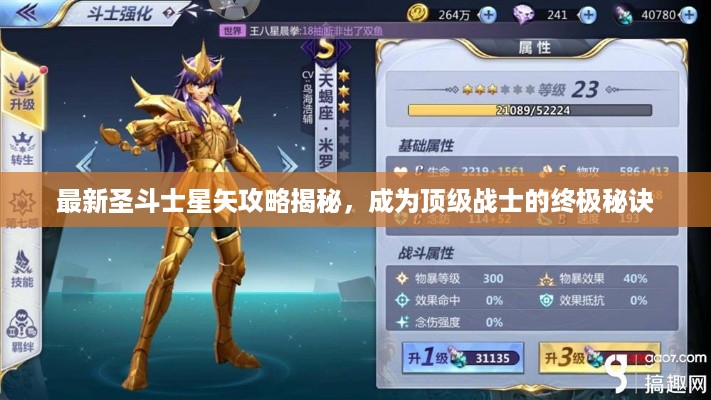 最新圣斗士星矢攻略揭秘，成为顶级战士的终极秘诀