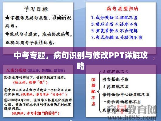 中考专题，病句识别与修改PPT详解攻略