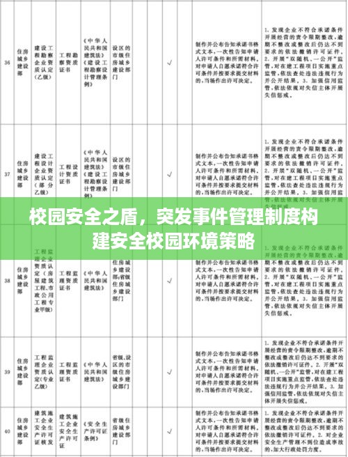 校园安全之盾，突发事件管理制度构建安全校园环境策略