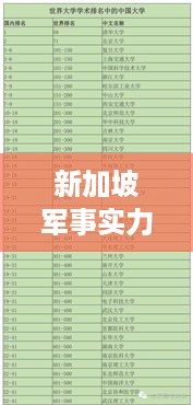 新加坡军事实力揭秘，全球排名与影响力分析