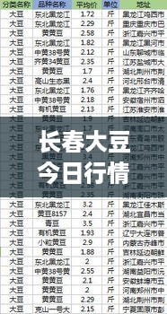 长春大豆今日行情走势分析，最新价格动态揭秘