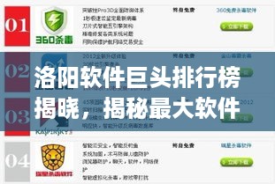 洛阳软件巨头排行榜揭晓，揭秘最大软件公司名号！