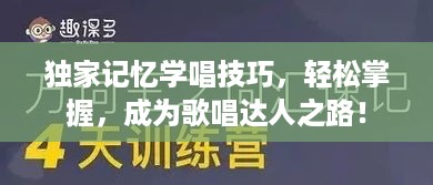 独家记忆学唱技巧，轻松掌握，成为歌唱达人之路！