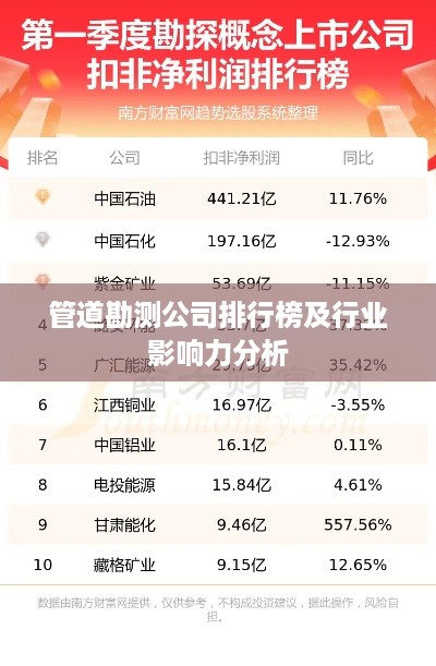 管道勘测公司排行榜及行业影响力分析