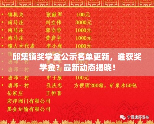 邱集镇奖学金公示名单更新，谁获奖学金？最新动态揭晓！
