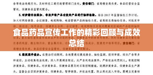 食品药品宣传工作的精彩回顾与成效总结