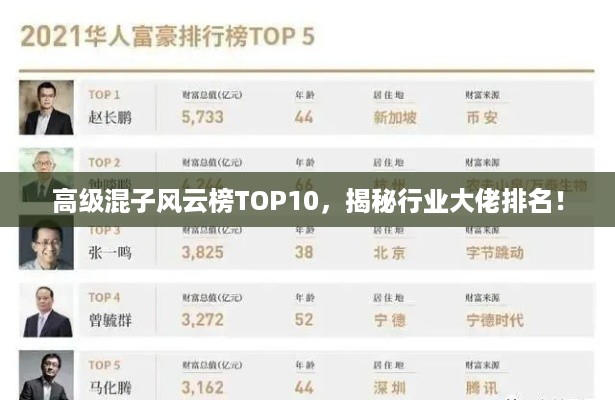 高级混子风云榜TOP10，揭秘行业大佬排名！