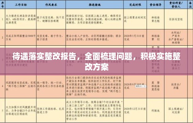 待遇落实整改报告，全面梳理问题，积极实施整改方案