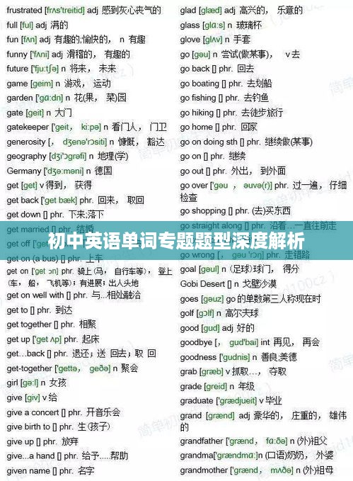 初中英语单词专题题型深度解析