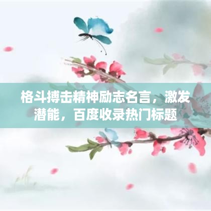 格斗搏击精神励志名言，激发潜能，百度收录热门标题