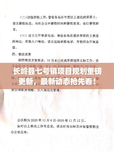 长岭县七号镇项目规划重磅更新，最新动态抢先看！
