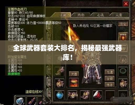 全球武器套装大排名，揭秘最强武器库！
