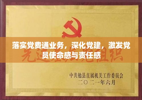 落实党费通业务，深化党建，激发党员使命感与责任感