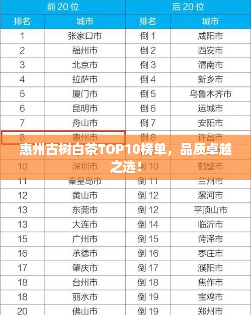 惠州古树白茶TOP10榜单，品质卓越之选！