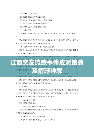 江西突发流感事件应对策略及措施详解