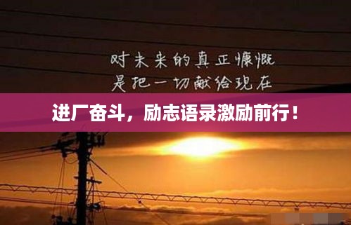 进厂奋斗，励志语录激励前行！
