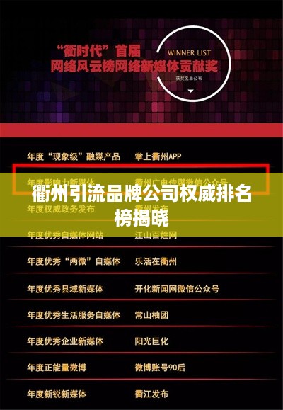 衢州引流品牌公司权威排名榜揭晓