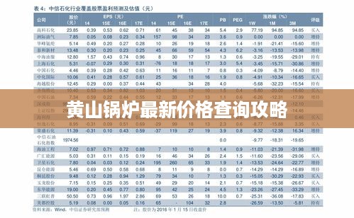 黄山锅炉最新价格查询攻略