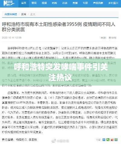 呼和浩特突发哮喘事件引关注热议